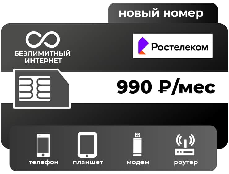 SIM-карта ТЕЛЕ2 Безлимит 990