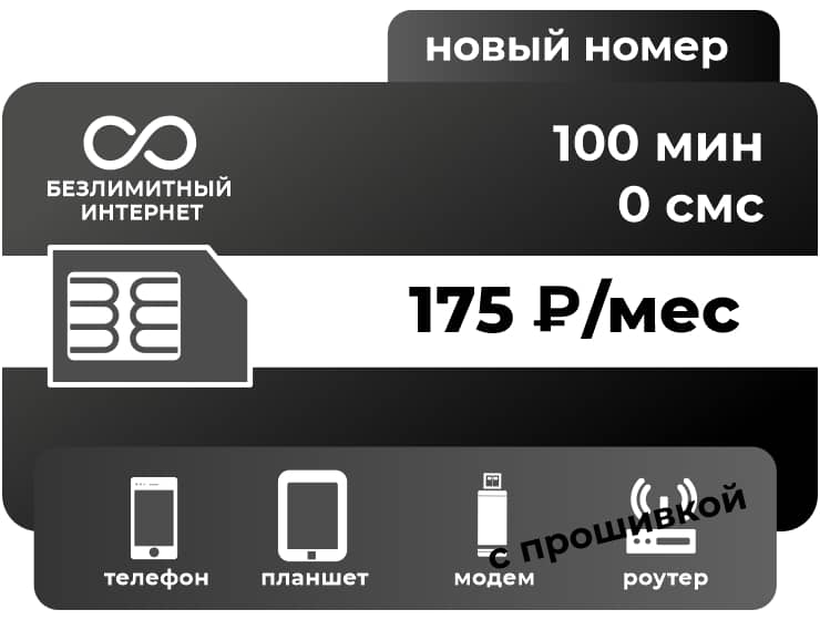 SIM-карта ТЕЛЕ2 Безлимит 175